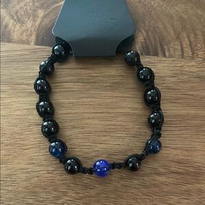 Black and Blue Beaded Bracelet